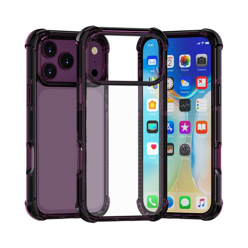 iPhone 18 Pro / 17 Pro Four-corner Shockproof TPU Hybrid Acrylic Phone Case - Cherry Red
