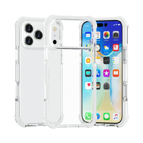 iPhone 18 Pro / 17 Pro Four-corner Shockproof TPU Hybrid Acrylic Phone Case - Transparent