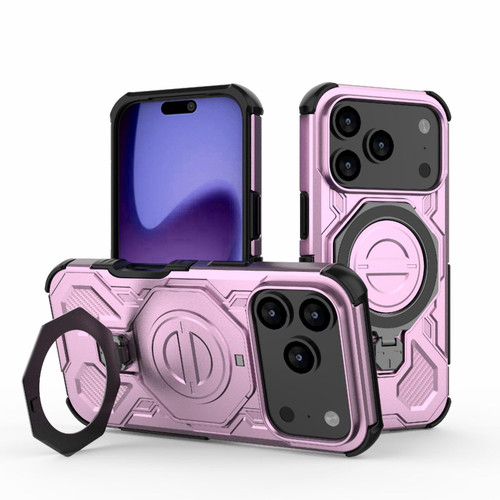 iPhone 18 Pro / 17 Pro J-20 Solid Color MagSafe Magnetic TPU+PC Phone Case - Pink