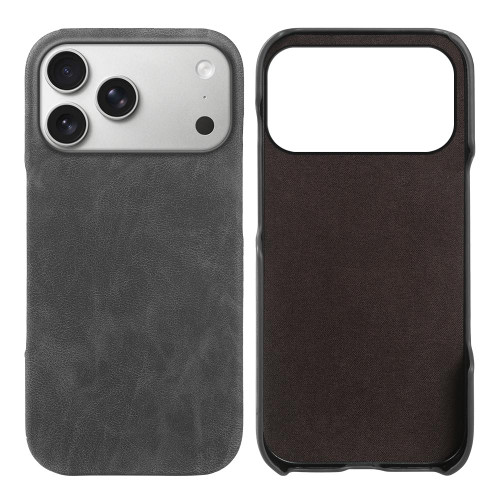 iPhone 18 Pro / 17 Pro Retro-skin Magnetic Vegan Leather Back Phone Case - Grey