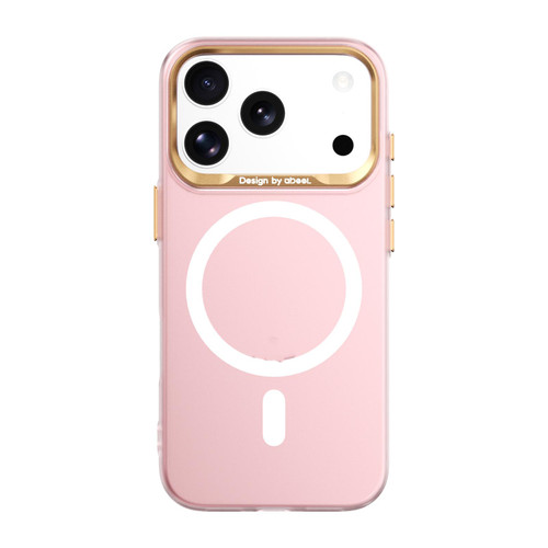 iPhone 18 Pro ABEEL Lightweight Semi Transparent Frosted Magnetic PC Phone Case - Pink