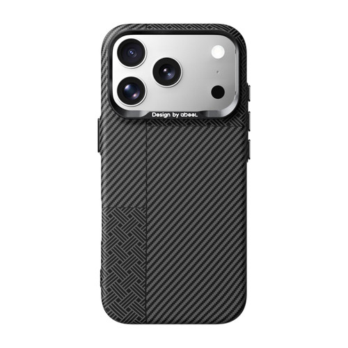 iPhone 18 Pro ABEEL Lightweight Zero Feel Series Lyocell Fiber Water Adhesive Magnetic Phone Case - Small Meander Carbon Fiber