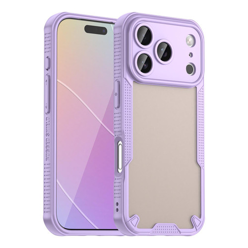 iPhone 18 Pro Armor Glaze PC Hybrid TPU Phone Case - Purple