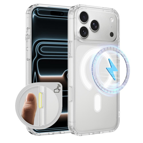 iPhone 18 Pro Camera Control Button Integrated MagSafe Clear Phone Case - Transparent