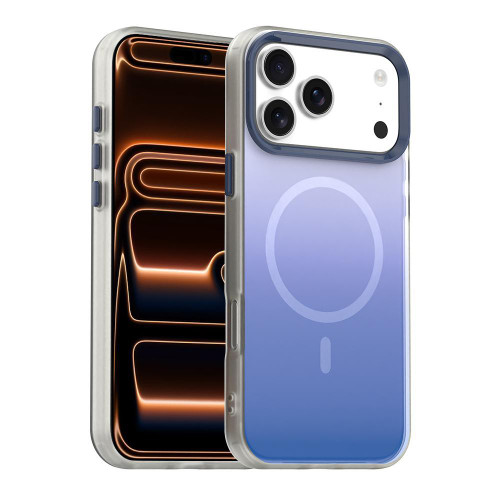 iPhone 18 Pro Candy Gradient Series 3 in 1 Hybrid Magnetic Phone Case - Blue