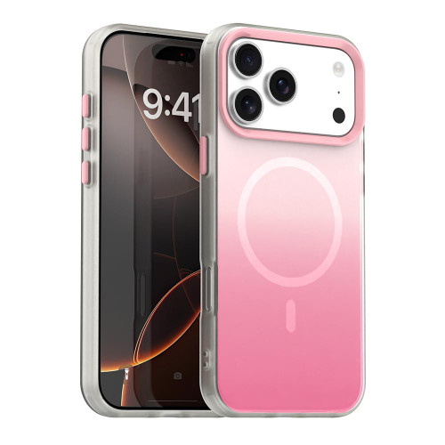 iPhone 18 Pro Candy Gradient Series 3 in 1 Hybrid Magnetic Phone Case - Pink