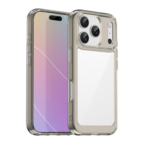 iPhone 18 Pro Colorful Series Acrylic + TPU Phone Case - Transparent Grey