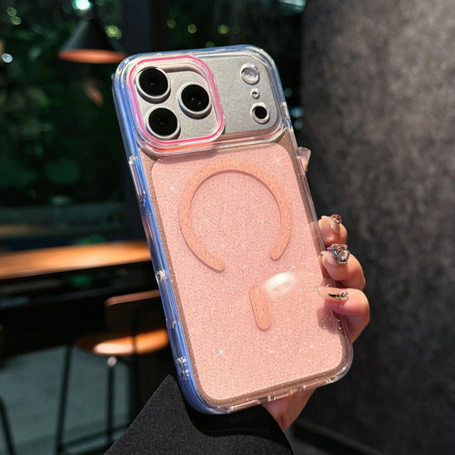 iPhone 18 Pro Crystal Shimmer Acrylic Magnetic Phone Case - Pink