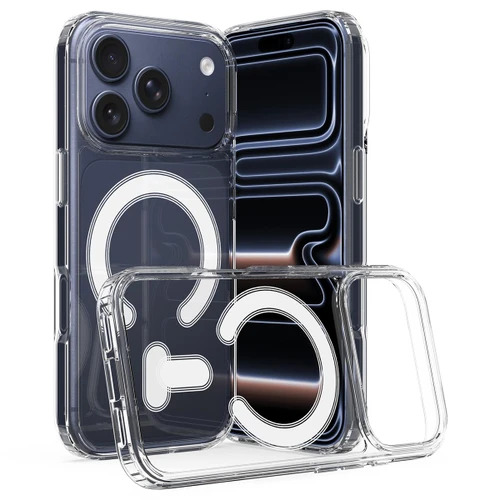 iPhone 18 Pro C-type MagSafe Clear Acrylic PC Hybrid TPU Phone Case - Transparent