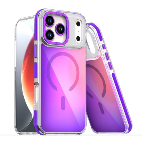 iPhone 18 Pro Dual-Color Gradient Discolor MagSafe Phone Case - Purple