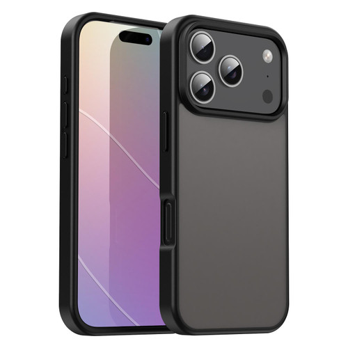 iPhone 18 Pro Fanying Series PC Hybrid TPU Translucent Frosted Phone Case - Translucent Black