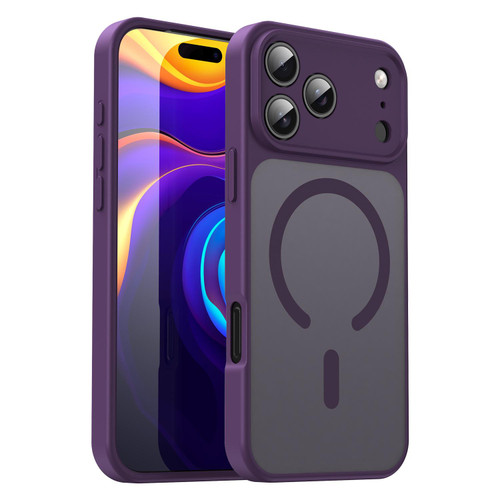 iPhone 18 Pro Fanying Series Precision Camera Hole PC Hybrid TPU Translucent Frosted Magnetic Phone Case - Crystal Purple