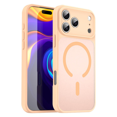 iPhone 18 Pro Fanying Series Precision Camera Hole PC Hybrid TPU Translucent Frosted Magnetic Phone Case - Rouge Powder