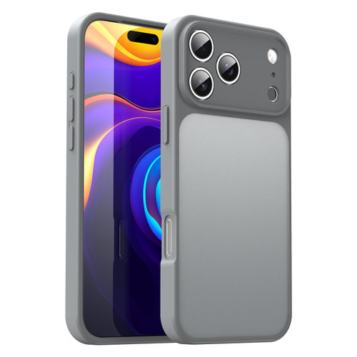 iPhone 18 Pro Fanying Series Precision Camera Hole PC Hybrid TPU Translucent Frosted Phone Case - Silver Grey