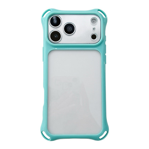 iPhone 18 Pro Four-corners Lanyard Holes Acrylic Hybrid TPU Phone Case - Lake Blue