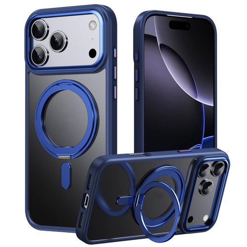 iPhone 18 Pro Frosted 360 Degree MagSafe Magnetic Holder Phone Case - Blue
