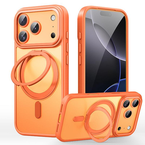 iPhone 18 Pro Frosted 360 Degree MagSafe Magnetic Holder Phone Case - Orange