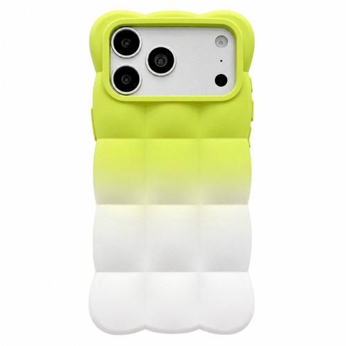 iPhone 18 Pro Gradient Cloud Square TPU Phone Case - Green White