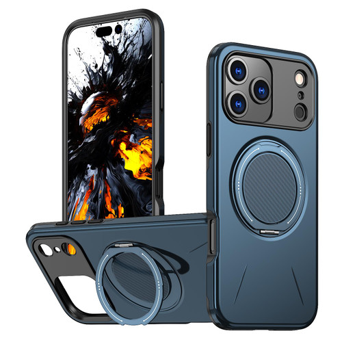 iPhone 18 Pro Kalebol Magnetic MagSafe Rotation Holder PC Phone Case - Blue