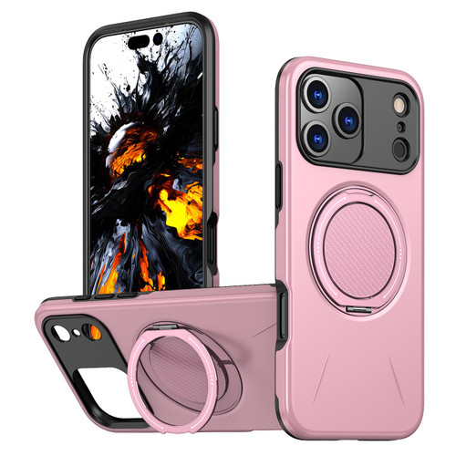 iPhone 18 Pro Kalebol Magnetic MagSafe Rotation Holder PC Phone Case - Pink