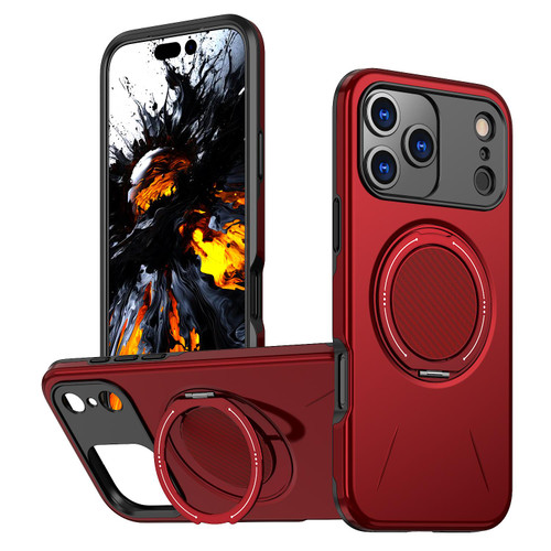 iPhone 18 Pro Kalebol Magnetic MagSafe Rotation Holder PC Phone Case - Red