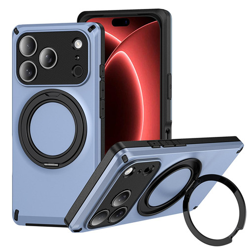 iPhone 18 Pro Magnetic 360 Degree Ring Holder Phone Case - Ice Blue