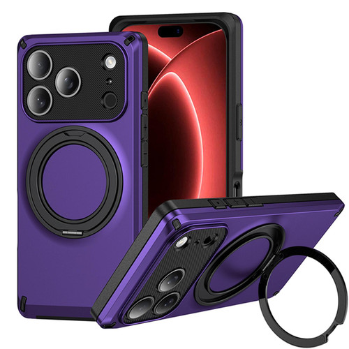 iPhone 18 Pro Magnetic 360 Degree Ring Holder Phone Case - Purple