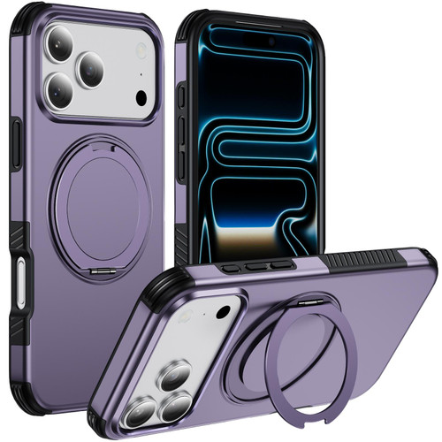 iPhone 18 Pro Magnetic 360 Rotating Holder Phone Case - Light Purple