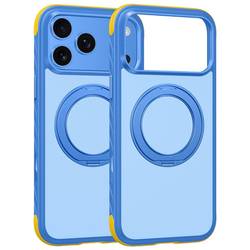 iPhone 18 Pro Magnetic Shockproof Protective Phone Case with 360 Degree Rotating Holder - Blue
