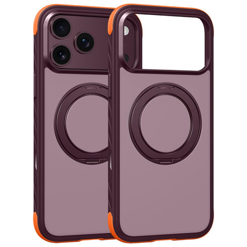 iPhone 18 Pro Magnetic Shockproof Protective Phone Case with 360 Degree Rotating Holder - Red