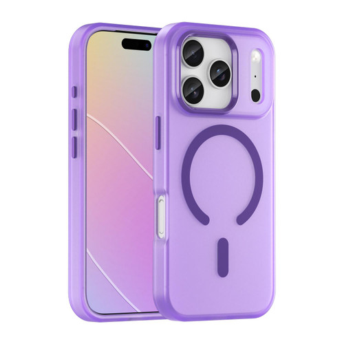 iPhone 18 Pro MagSafe Frosted Translucent TPU + PC Full Coverage Phone Case - Dark Purple
