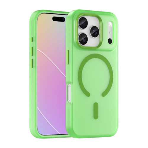 iPhone 18 Pro MagSafe Frosted Translucent TPU + PC Full Coverage Phone Case - Green