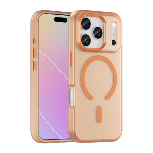 iPhone 18 Pro MagSafe Frosted Translucent TPU + PC Full Coverage Phone Case - Orange
