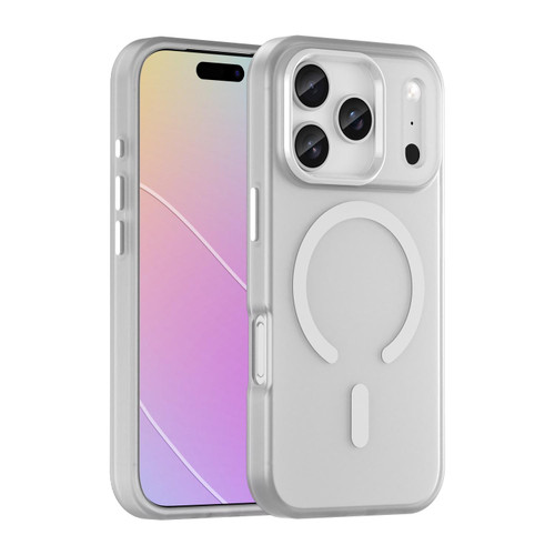 iPhone 18 Pro MagSafe Frosted Translucent TPU + PC Full Coverage Phone Case - White