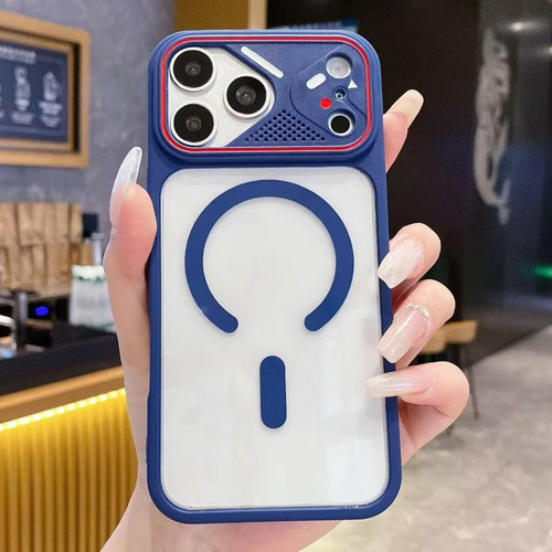 iPhone 18 Pro Mirror Shield Iridescent Color Magnetic Phone Case - Blue