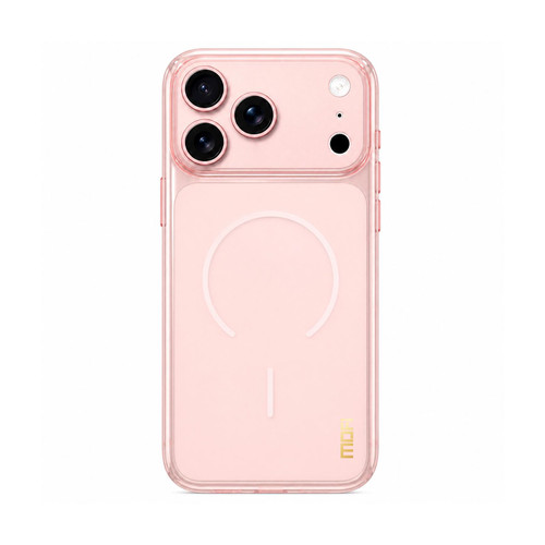 iPhone 18 Pro MOFI Minimal Series Frosted Semi-Transparen TPU Phone Case with Lens Film - Pink