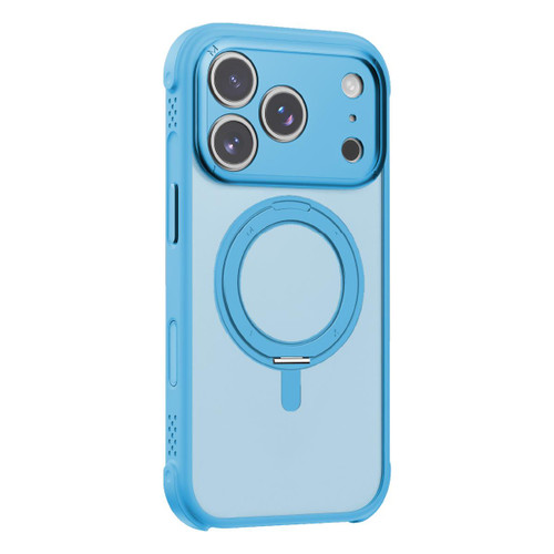 iPhone 18 Pro MOMAX SOMA Hoop Series Magnetic 360 Rotating Invisible Stand Phone Case - Blue