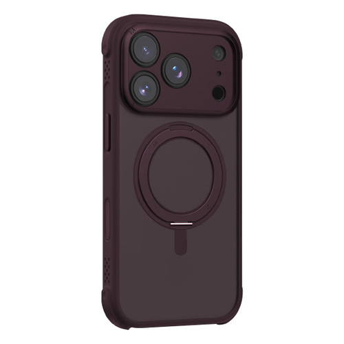 iPhone 18 Pro MOMAX SOMA Hoop Series Magnetic 360 Rotating Invisible Stand Phone Case - Cherry Red