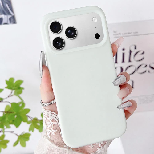 iPhone 18 Pro PC Hybrid Liquid Silicone Jelly Phone Case - Light Green