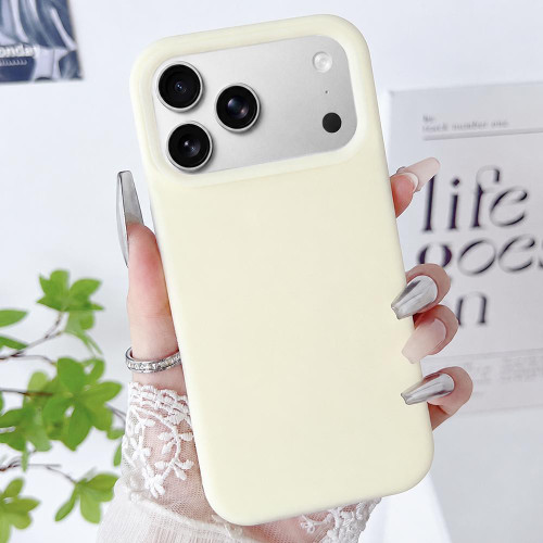 iPhone 18 Pro PC Hybrid Liquid Silicone Jelly Phone Case - Light Yellow