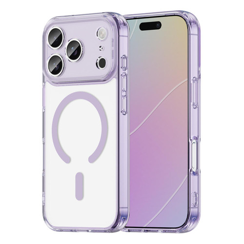 iPhone 18 Pro PC Hybrid TPU Airbag Shockproof MagSafe Phone Case - Transparent Purple