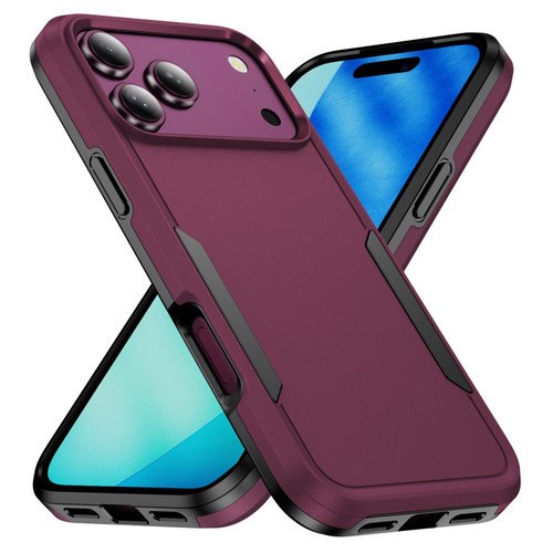 iPhone 18 Pro Pioneer Armor Heavy Duty PC + TPU Phone Case - Cherry Red+Black