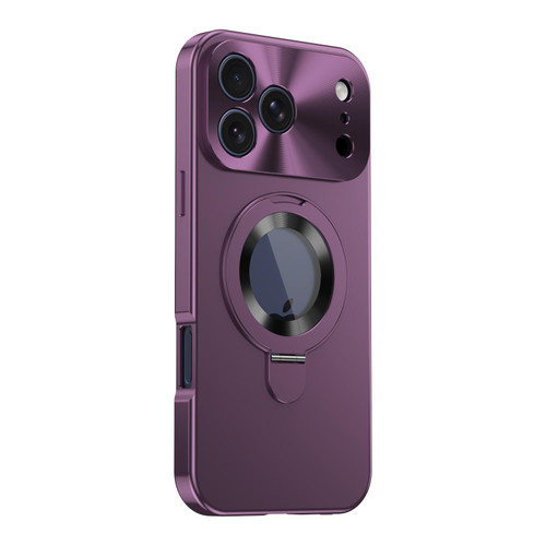 iPhone 18 Pro Privacy Screen Film Full Cover MagSafe Holder Phone Case - Plum