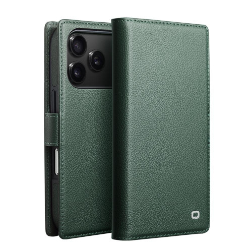 iPhone 18 Pro QIALINO 2-in-1 Detachable Magnetic Genuine Leather Phone Case - Green