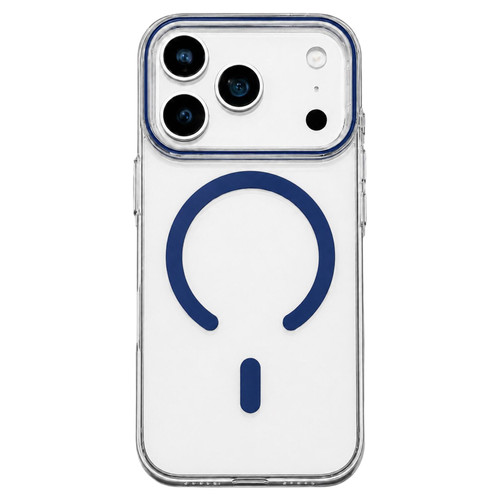 iPhone 18 Pro Question Mark Clear PC Magnetic Phone Case - Business Blue