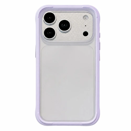 iPhone 18 Pro Silicone Frame Bumper Frosted Back Panel Phone Case - Morandi Purple