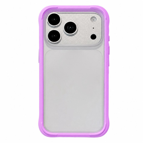 iPhone 18 Pro Silicone Frame Bumper Frosted Back Panel Phone Case - Purple
