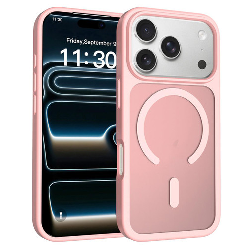 iPhone 18 Pro Skin Feel TPU Hybrid PC MagSafe Phone Case - Pink