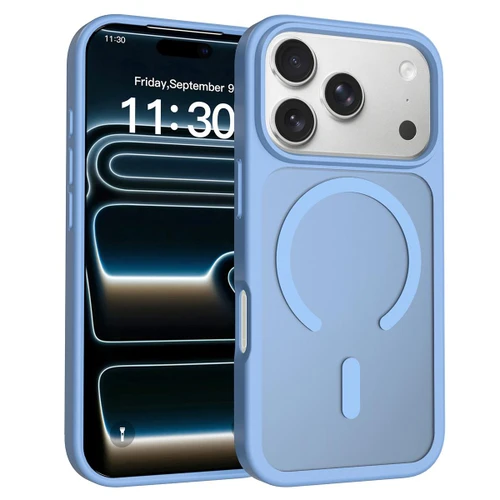 iPhone 18 Pro Skin Feel TPU Hybrid PC MagSafe Phone Case - Sierra Blue
