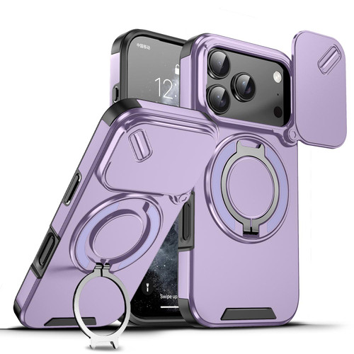 iPhone 18 Pro Sliding Camshield Ring Holder Phone Case - Purple